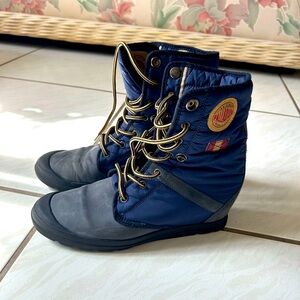 Palladium Navy and Charcoal Lace-Up Boots